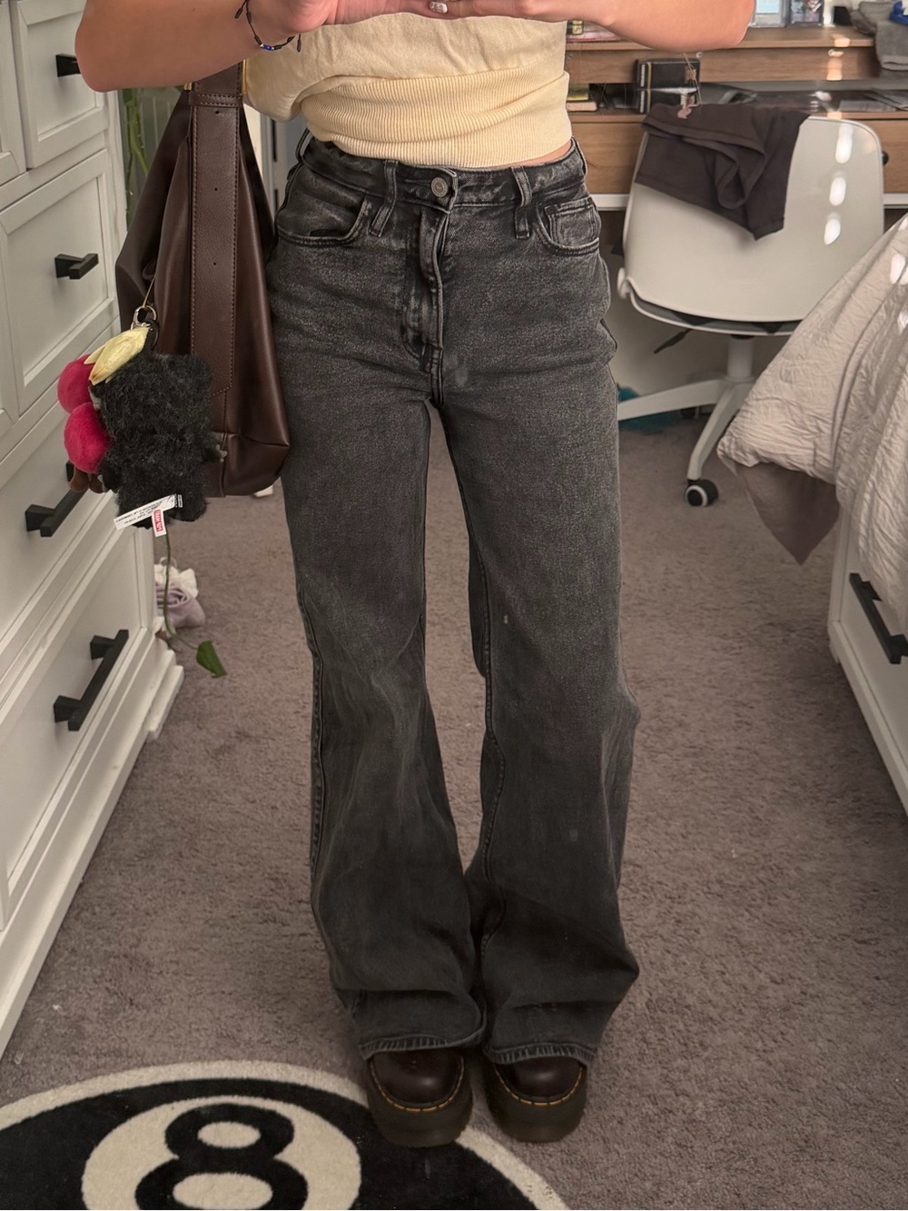 Hollister Washed Black Wide-Leg Jeans